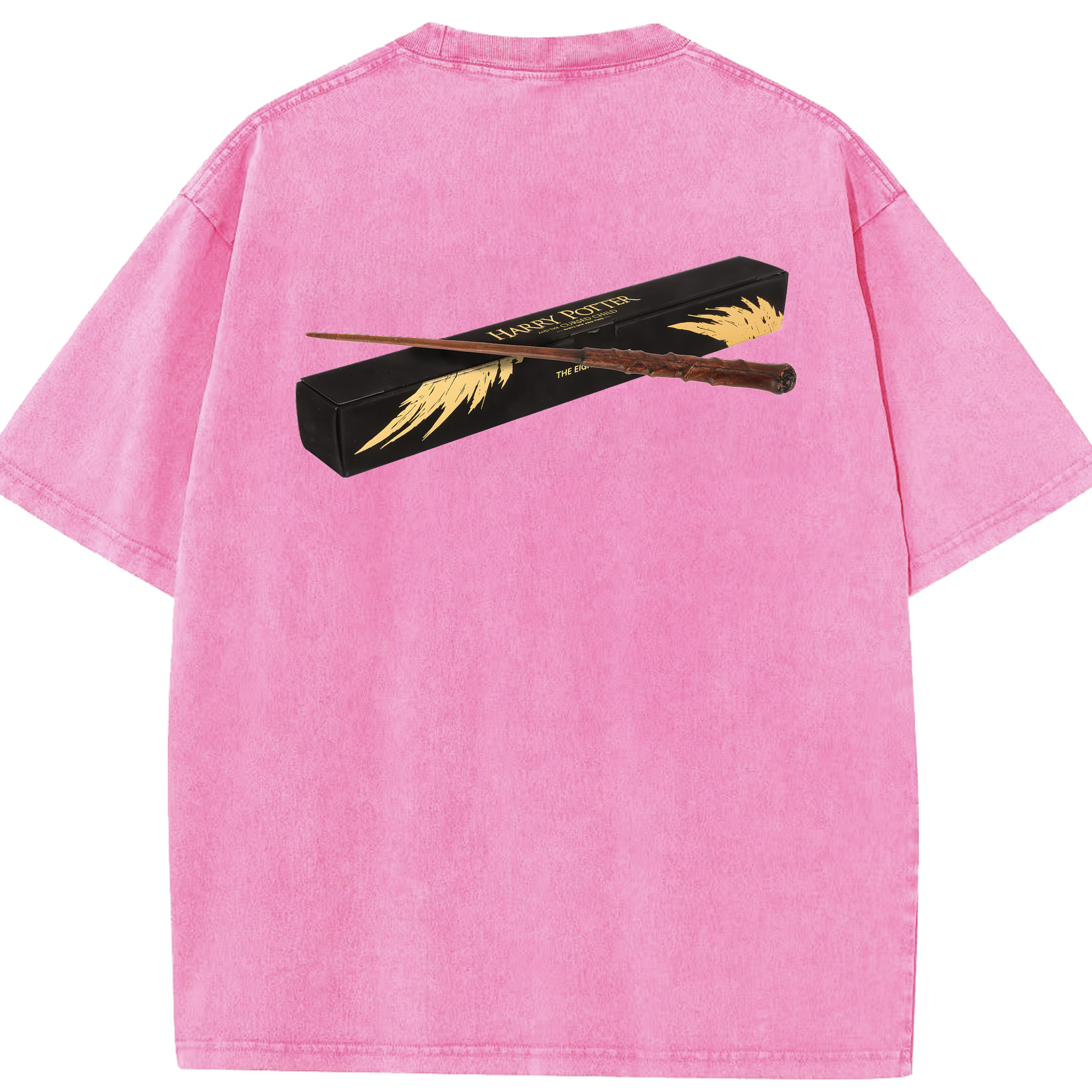 （画像用） Harry Potter ハリー・ポッターシリーズ 綿100% ヴィンテージ風 半袖Tシャツ（背面プリント）